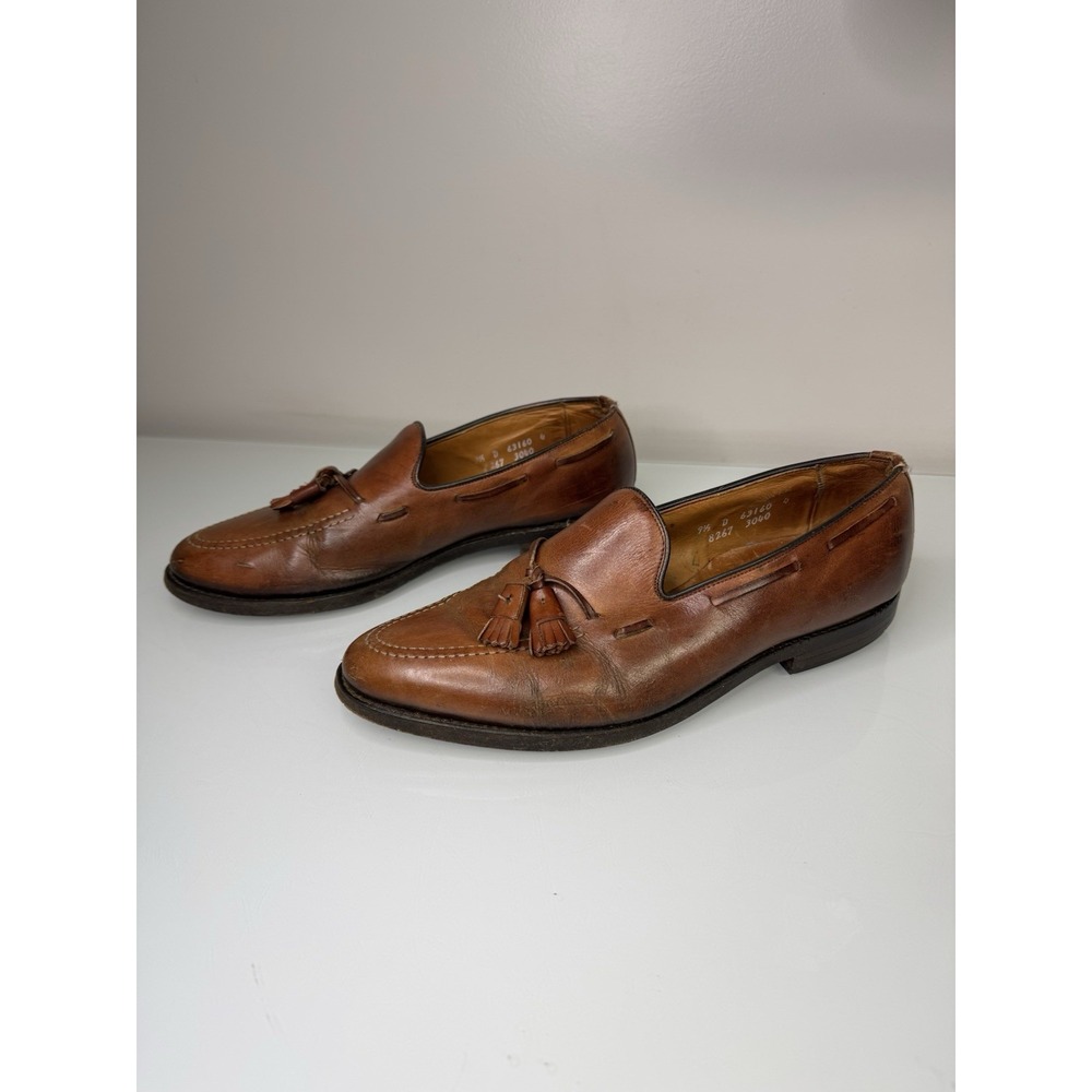 Mens Allen Edmonds Grayson Brown Leather Tassel Loafers Size 9.5 *See Info* USA